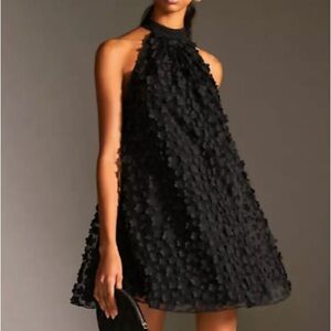 Eva Franco Black Halter A-line Mini Dress